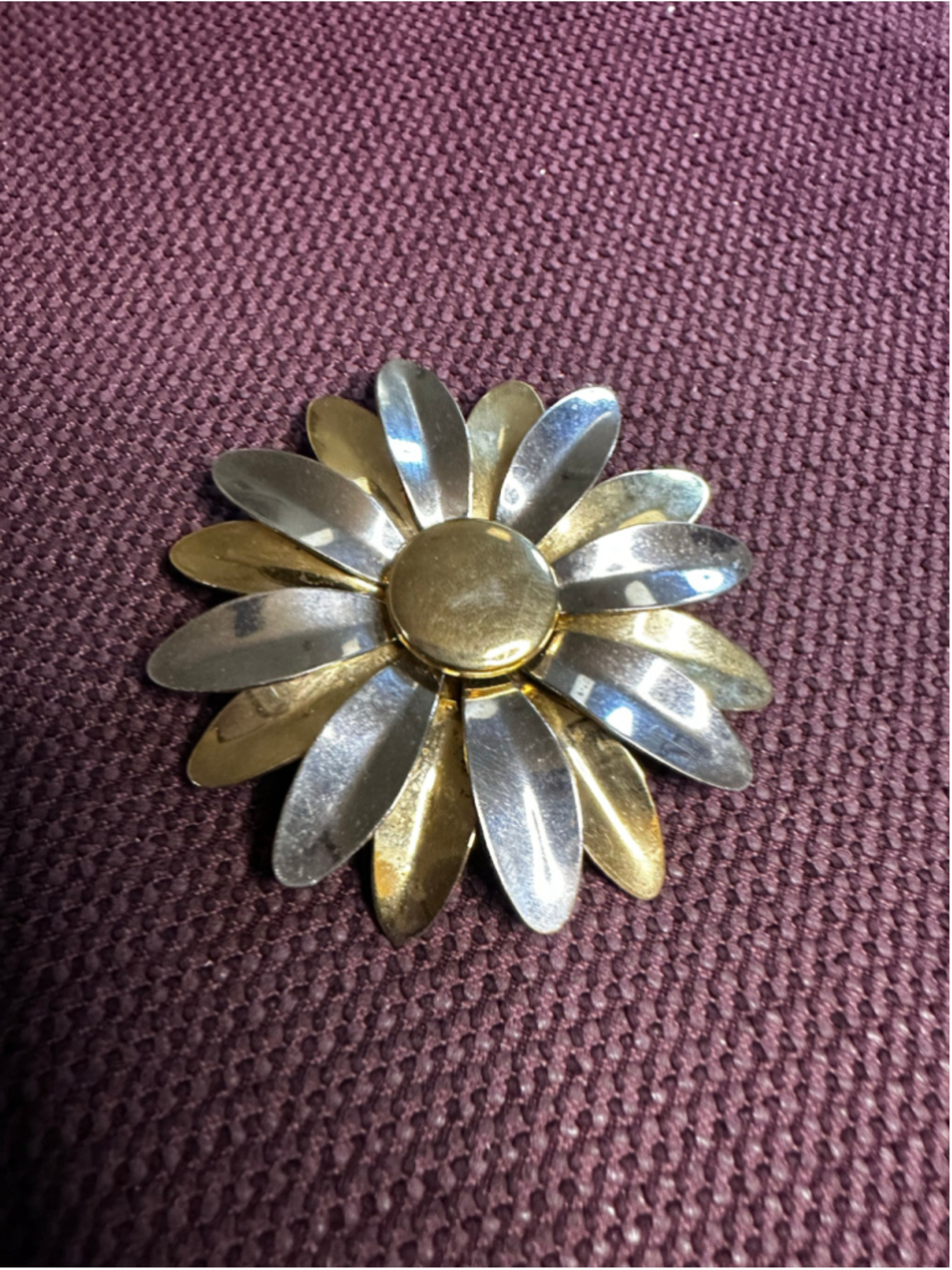 Gold & Silver Flower Brooch